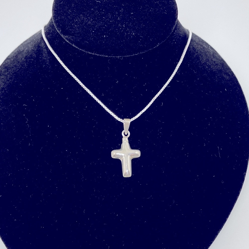 Sterling Silver Puff Cross